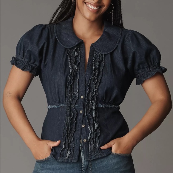 Pilcro Tops - NWOT Pilcro denim waisted Blouse